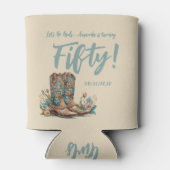 ウェスタンブーツフローラ50歳の誕生日パーティー缶 缶クーラー (裏面)