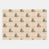 ウェスタンブーツフローラ50番誕生日 ラッピングペーパーシート (正面3)