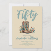 ウェスタンブーツフローラ50番誕生日 招待状 (正面)
