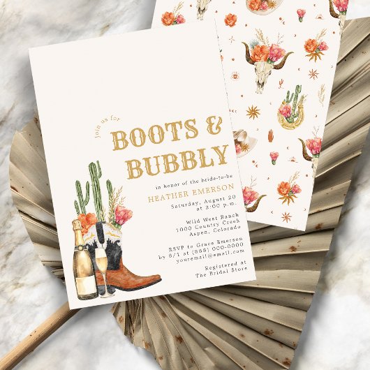 ウェスタンブーツブライダルシャワー 招待状