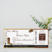 ウェスタンブーツ/ハットボーディングパス結婚式招待状 招待状 (スタンド正面)