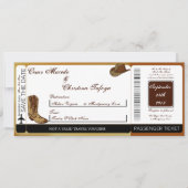 ウェスタンブーツ/ハットボーディングパス結婚式招待状 招待状 (正面)