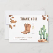 ウェスタンブーツ&バブリーサンキューブライダルシャワー サンキューカード (正面)