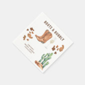 ウェスタンブーツ&バブリーブライダルシャワー スタンダードカクテルナプキン (角)