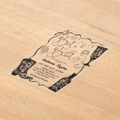 ウェスタンブーツ&バブリーボウブライダルシャワー アクリル招待状 (レイダウン)