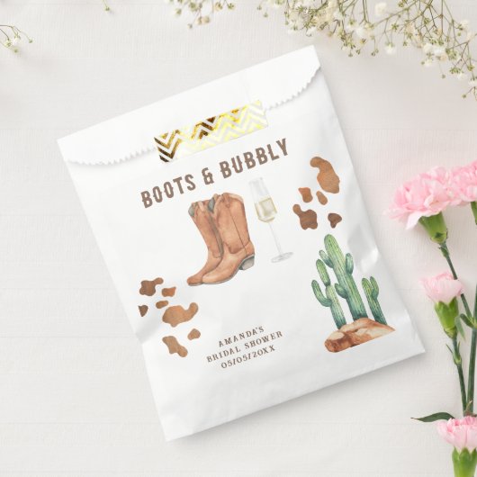ウェスタンブーツ & バブル ブライズシャワー フェイバーバッグ (封をした状態)