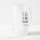 ウェスタンプライドパーソナライズされたモノグラム フロストグラスビールジョッキ (正面右)