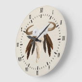 ウェスタンプレーリーフローラコウスカルローマ数字 ラージ壁時計 (傾斜)