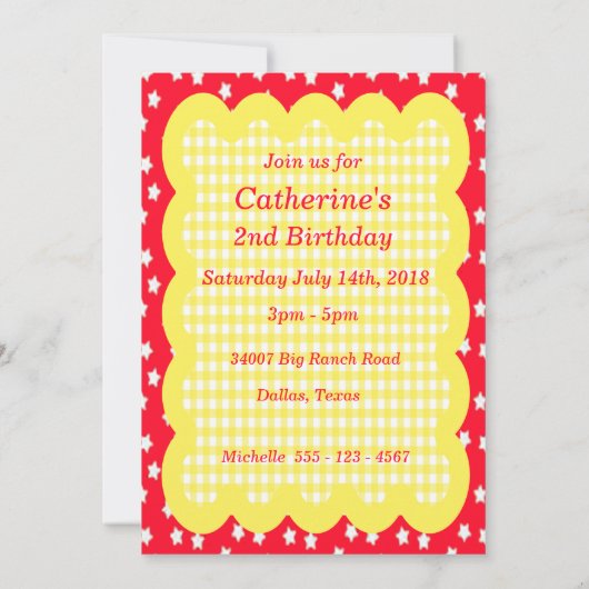 ウェスタンベビー女性のカーボーイオンスティックホースパーティー招待状 招待状 (裏面)