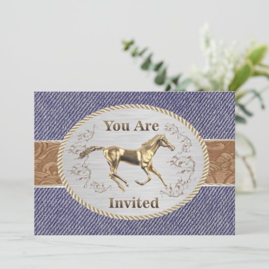 ウェスタンベルトとデニムにバックルあなたの招待され存在 招待状 (スタンド正面)