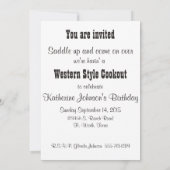 ウェスタンベルトとデニムにバックルあなたの招待され存在 招待状 (裏面)