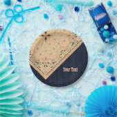 ウェスタンペイズリー金ゴールドバンダナプリントデニムパーティー7" ペーパープレート (パーティー)