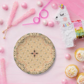 ウェスタンペイズリー金ゴールドバンダナプリントパーティー7" ペーパープレート (パーティー)