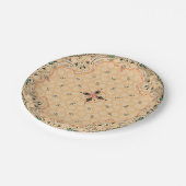 ウェスタンペイズリー金ゴールドバンダナプリントパーティー7" ペーパープレート (アングル)