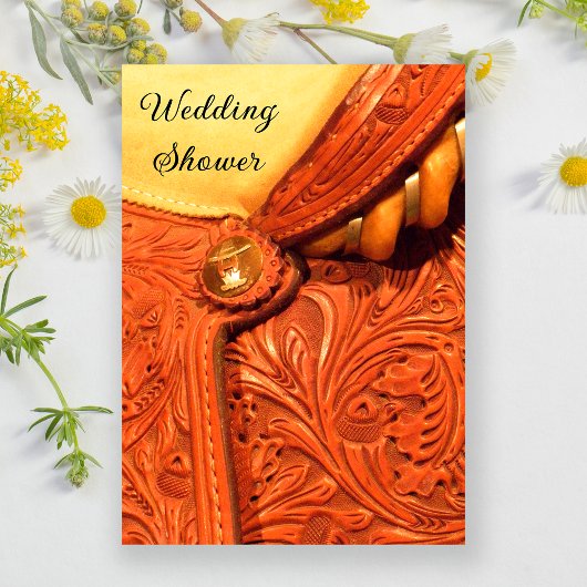 ウェスタンホースサドルカントリーウェディングシャワー 招待状