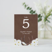 ウェスタンホースシューズの結婚式テーブルナンバー ポストカード (スタンド正面)