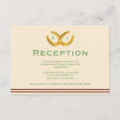 ウェスタンホースシューズ結婚式のレセプション エンクロージャーカード (正面)