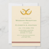 ウェスタンホースシューズ結婚式のレセプション 招待状 (正面)