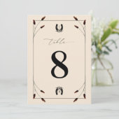 ウェスタンホースシューモノグラムテーブルナンバー8 ウェディング 招待状 (スタンド正面)