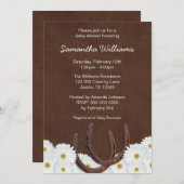 ウェスタンホースソースアンドデイジーベビーシャワー 招待状 (正面/裏面)