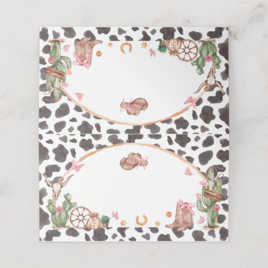 ウェスタンボウズピンク女性のカーボーイフードテント プレイスカード (外部開封)