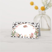 ウェスタンボウズピンク女性のカーボーイフードテント プレイスカード (裏面)