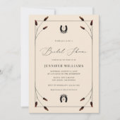 ウェスタンボヘミアンホースシュー モノグラム ブライダルシャワー 招待状 (正面)