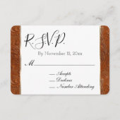 ウェスタンボホタンブラウン女性のカーボーイリーフウェディングRSVP エンクロージャーカード (正面)