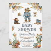 ウェスタンボホワイルドウエストボーイベビーシャワーパーティー 招待状 (正面/裏面)