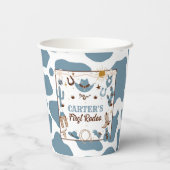 ウェスタンボーイ1stロデオ誕生日ブルーパーティー 紙コップ (裏面)