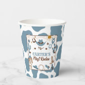 ウェスタンボーイ1stロデオ誕生日ブルーパーティー 紙コップ (正面)