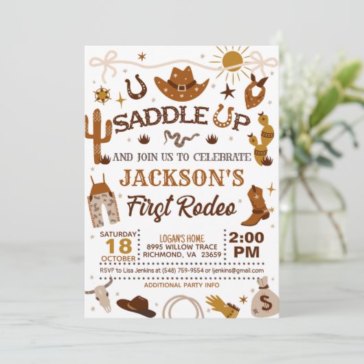 ウェスタンマイファーストロデオ誕生日 招待状 (スタンド正面)