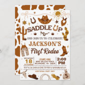 ウェスタンマイファーストロデオ誕生日 招待状 (正面/裏面)