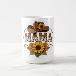 ウェスタンママひまわりカウガールデザイン コーヒーマグカップ