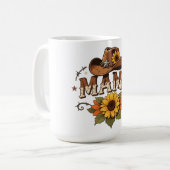 ウェスタンママひまわりカウガールデザイン コーヒーマグカップ (正面左)