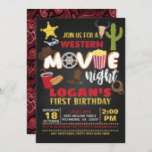 ウェスタンムービーナイト誕生日招待状 招待状 (正面/裏面)