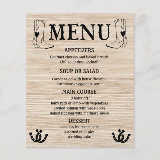 ウェスタンメニューカントリーウェディングカウボーイブーツウッド (正面)