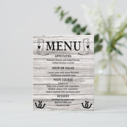 ウェスタンメニューカントリーウェディングカウボーイブーツウッド (スタンド正面)