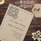 ウェスタンモダンなペイズリー ブラック＆ホワイトの結婚式 招待状