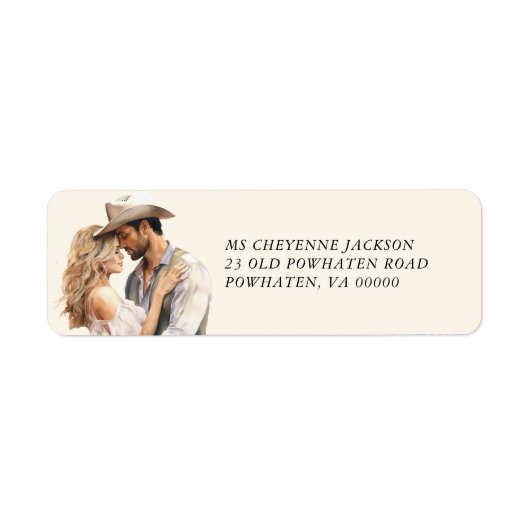 ウェスタンモダンウォーターカラー差出人住所ラベル ラベル (正面)