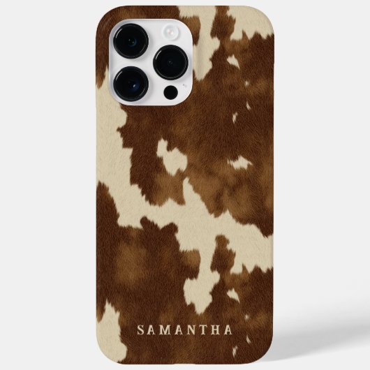 ウェスタンモダンカントリー女性のカーボーイブラウン名前をカスタムする Case-Mate iPhoneケース (裏面)