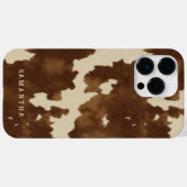 ウェスタンモダンカントリー女性のカーボーイブラウン名前をカスタムする Case-Mate iPhoneケース (裏面 (横))