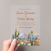 ウェスタンモダンテラコッタデザートカボスランドスケープ アクリル招待状 (インサイチュ (ポータブル))