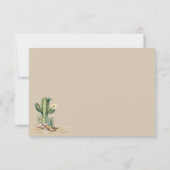 ウェスタンモダン女性のカーボーイ素朴サボテン サンキューカード (裏面)