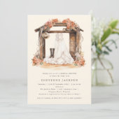 ウェスタンモダン素朴フローラブライダルシャワー 招待状 (スタンド正面)