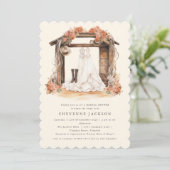 ウェスタンモダン素朴フローラブライダルシャワー 招待状 (スタンド正面)