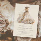 ウェスタンモダン素朴フローラブライダルシャワー 招待状