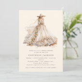 ウェスタンモダン素朴フローラブライダルシャワー 招待状 (スタンド正面)