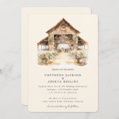 ウェスタンモダン素朴結婚式招待状 招待状 (正面/裏面)