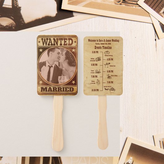 ウェスタンユニークスタイルウェディングプログラムハンドファン ハンドファン